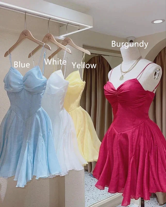 A-line Spaghetti Straps Homecoming Dress Cute Party Dress Y2133 by simplepromdress
