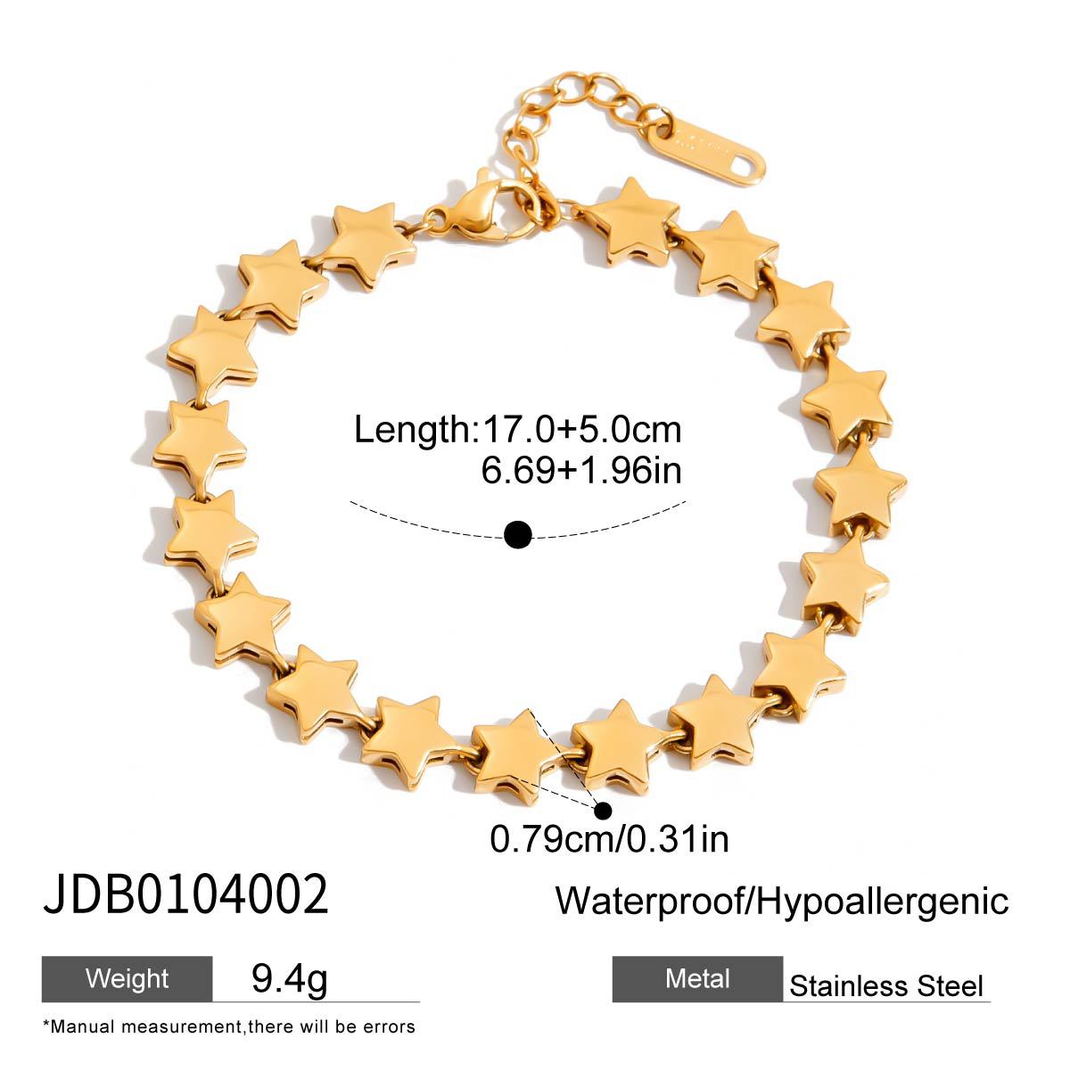Stainless Steel Star Bracelet Rhinestone Bracelet
