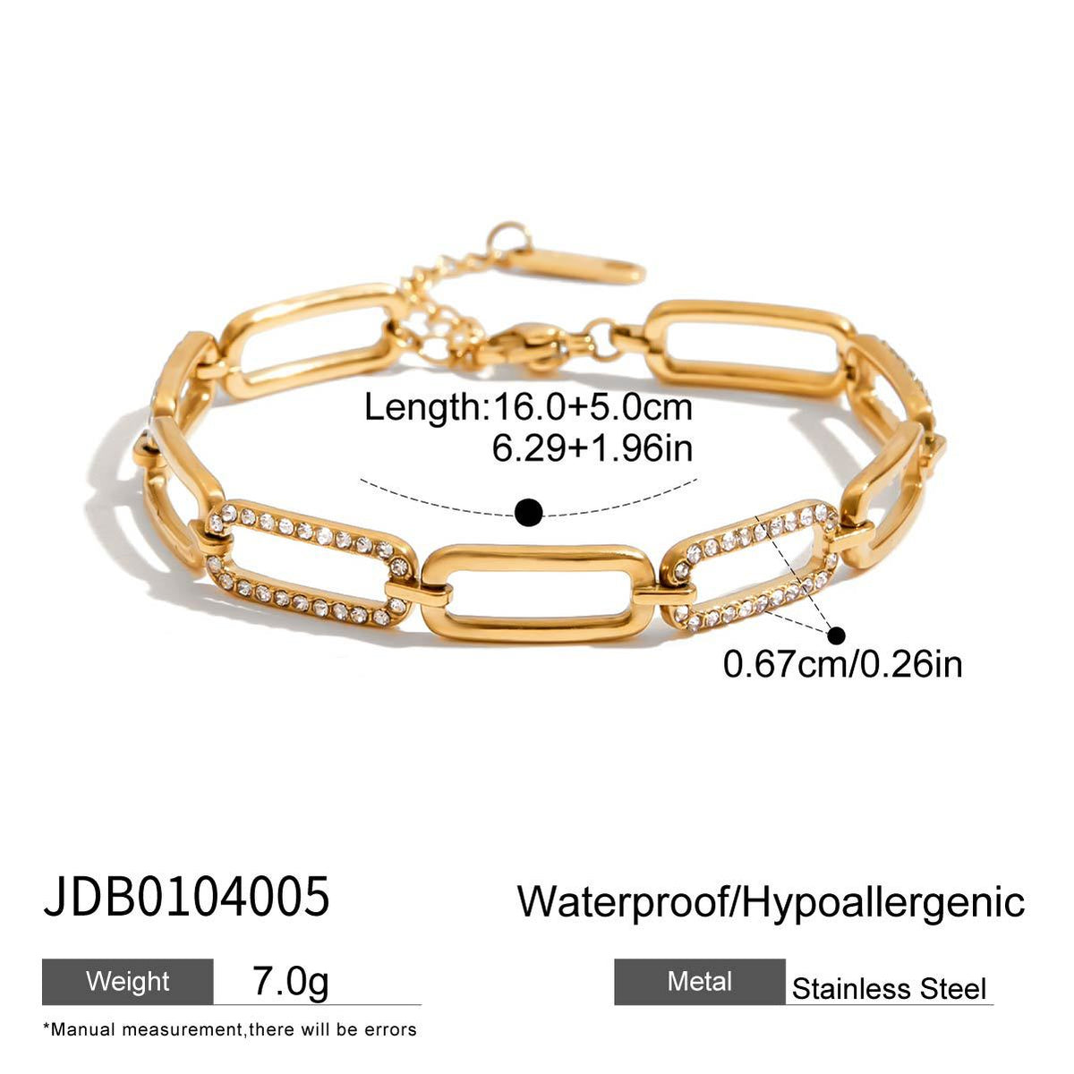 Stainless Steel Star Bracelet Rhinestone Bracelet
