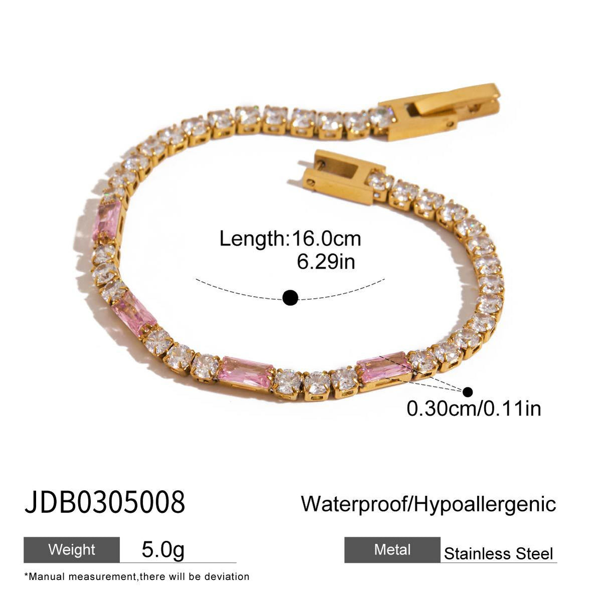 Stainless Steel Star Bracelet Rhinestone Bracelet