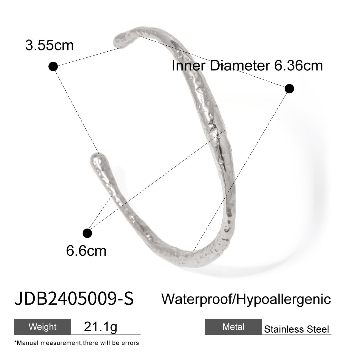 Stainless Steel Irregular Spherical Open Bracelet G32