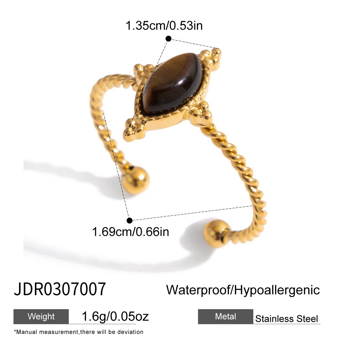 Round Open Ring Vintage Gold Stainless Steel Ring G15