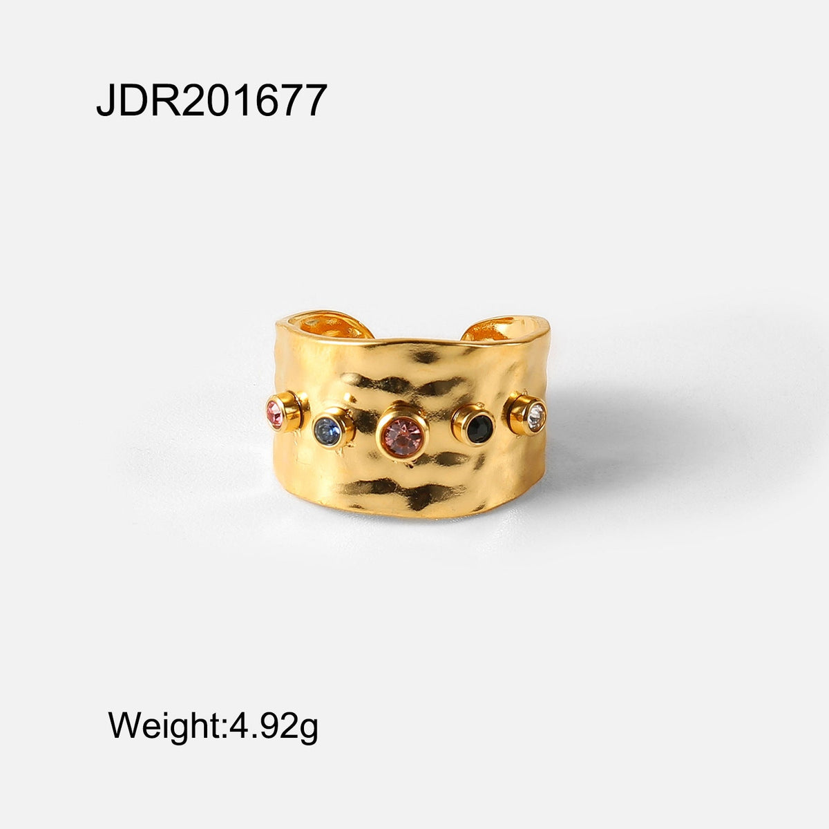 Irregular Ring Line Geometric Adjustable Open Ring G17