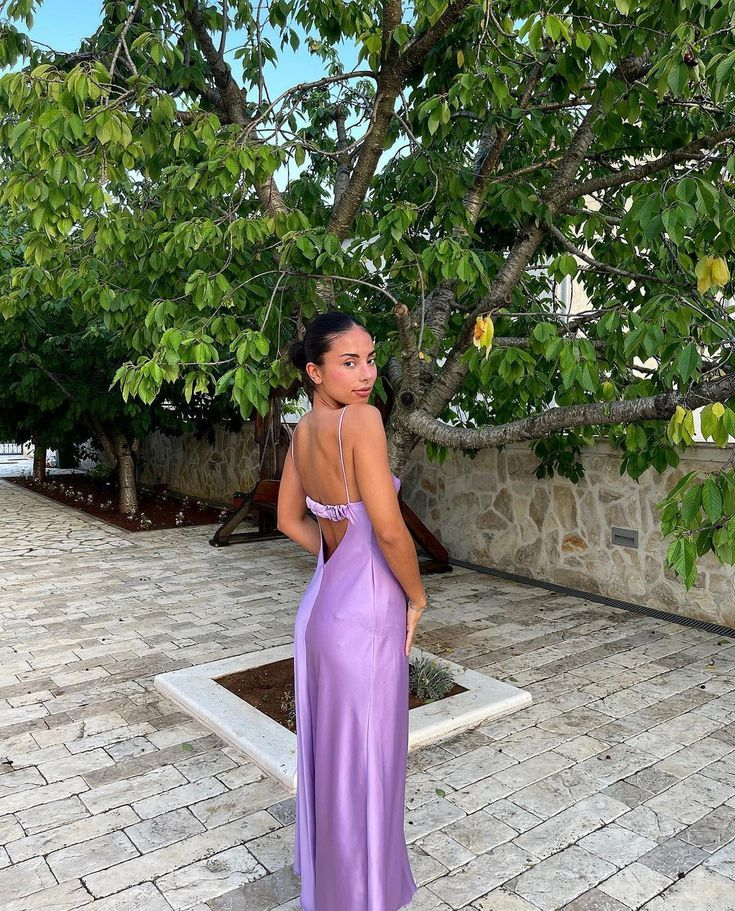 Lavender Column Long Formal Evening Dress
