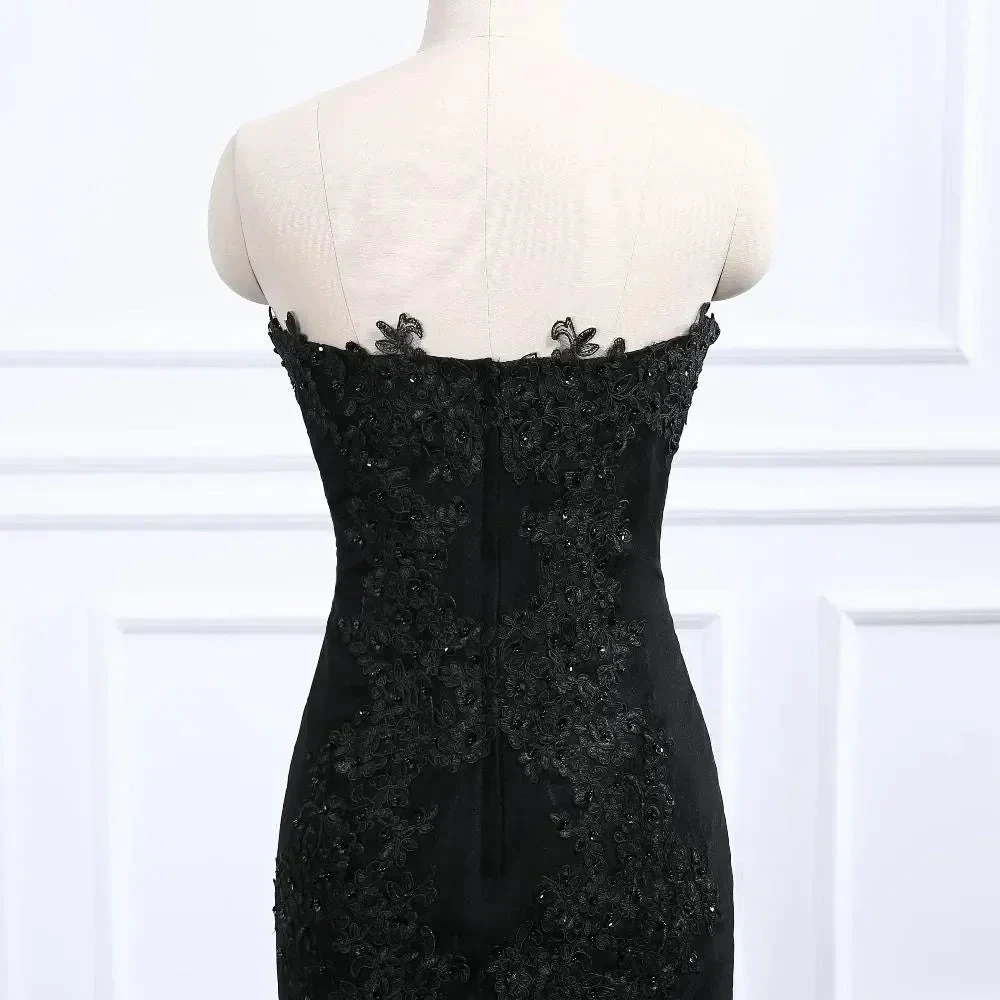 Sweetheart Neckline Black Mermaid Wedding Dress (ZD13615)