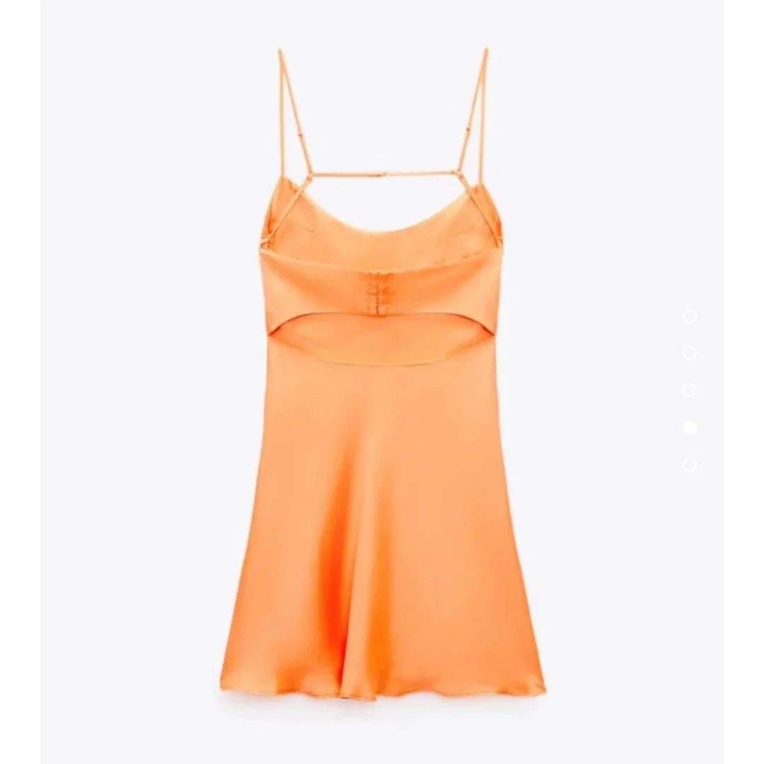Cute Orange Homecoming Dress Back To School Dress (ZD12174)