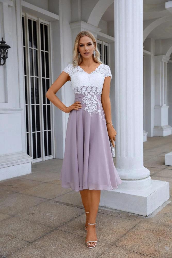 Lace Chiffon Lace Bridesmaid Dress Prom Dress PartyGown 28120 by numbersea