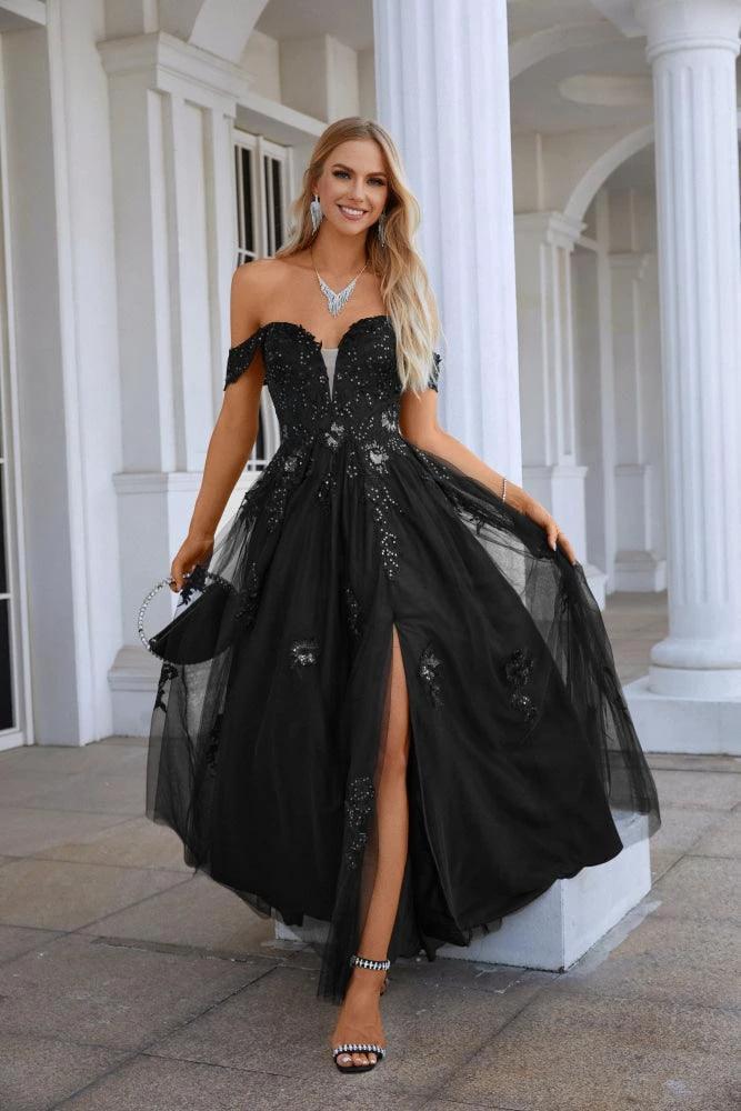 Ladies Chiffon V Neck Hanging Sleeves Tulle Embroidery Floor Length Bridesmaid Evening Dress Prom Party Wedding Evening Dress 28127 by numbersea