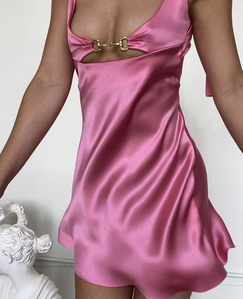 Fashion Hot Pink Satin Sheath Cocktail Dress Short 7th Grade Homecoming Dress - FashionDia