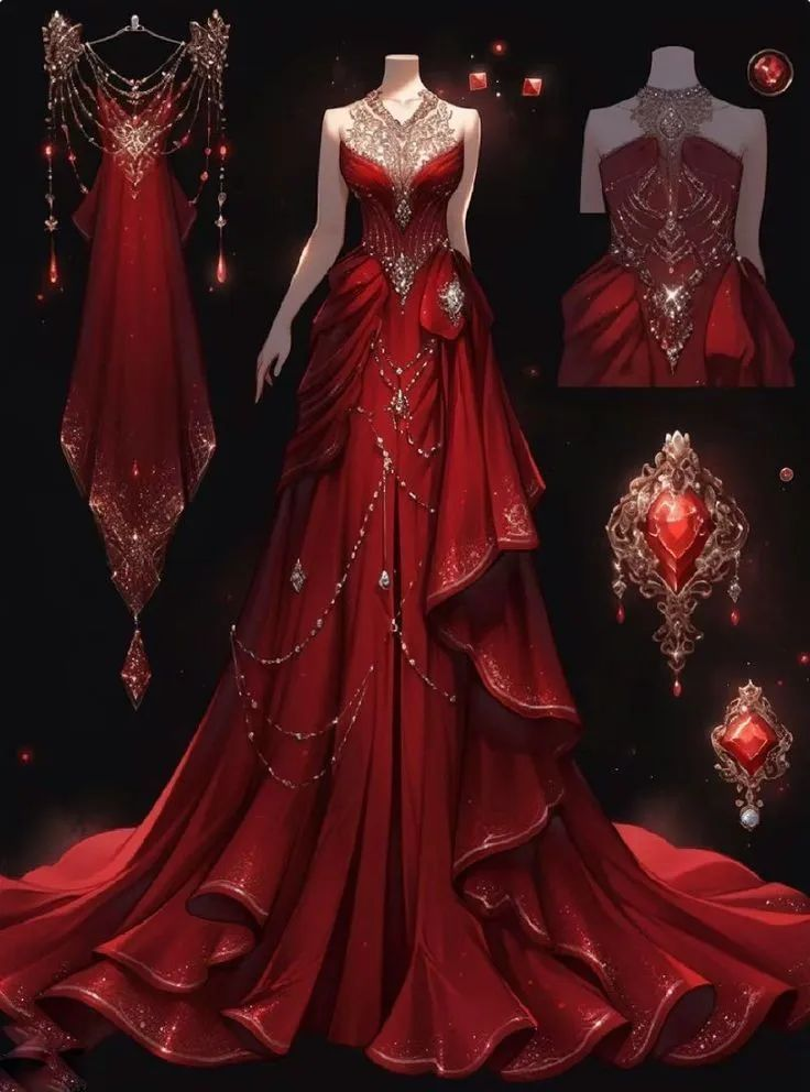 Elegant Red Satin Sequins Beaded Evening Dress,Long Prom Dress Party Gown