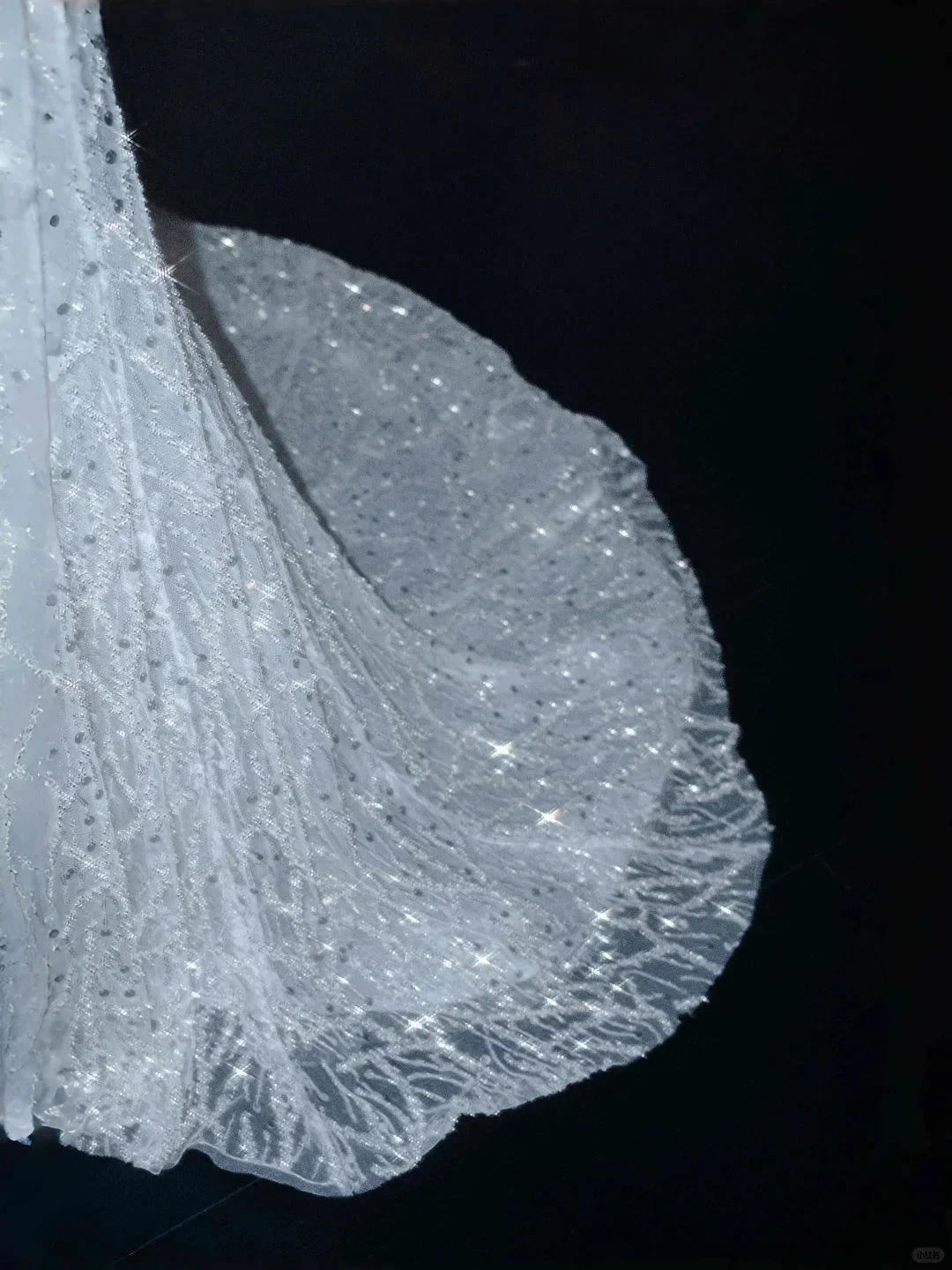 Romantic White Tulle Sequin Beaded Mermaid Wedding Dress,Long Prom Evening Dress (ZD13765)