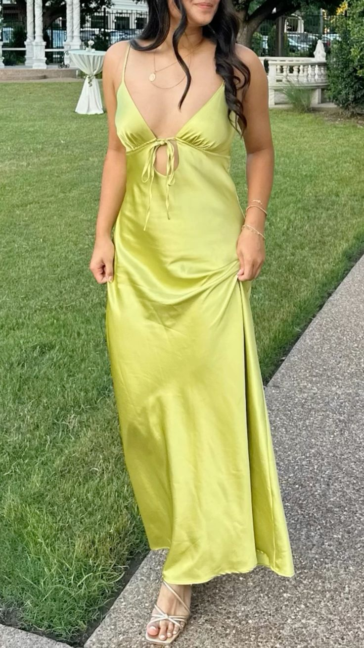 Sexy V Neck Spaghetti Straps Party Dress Long Prom Evening Gown