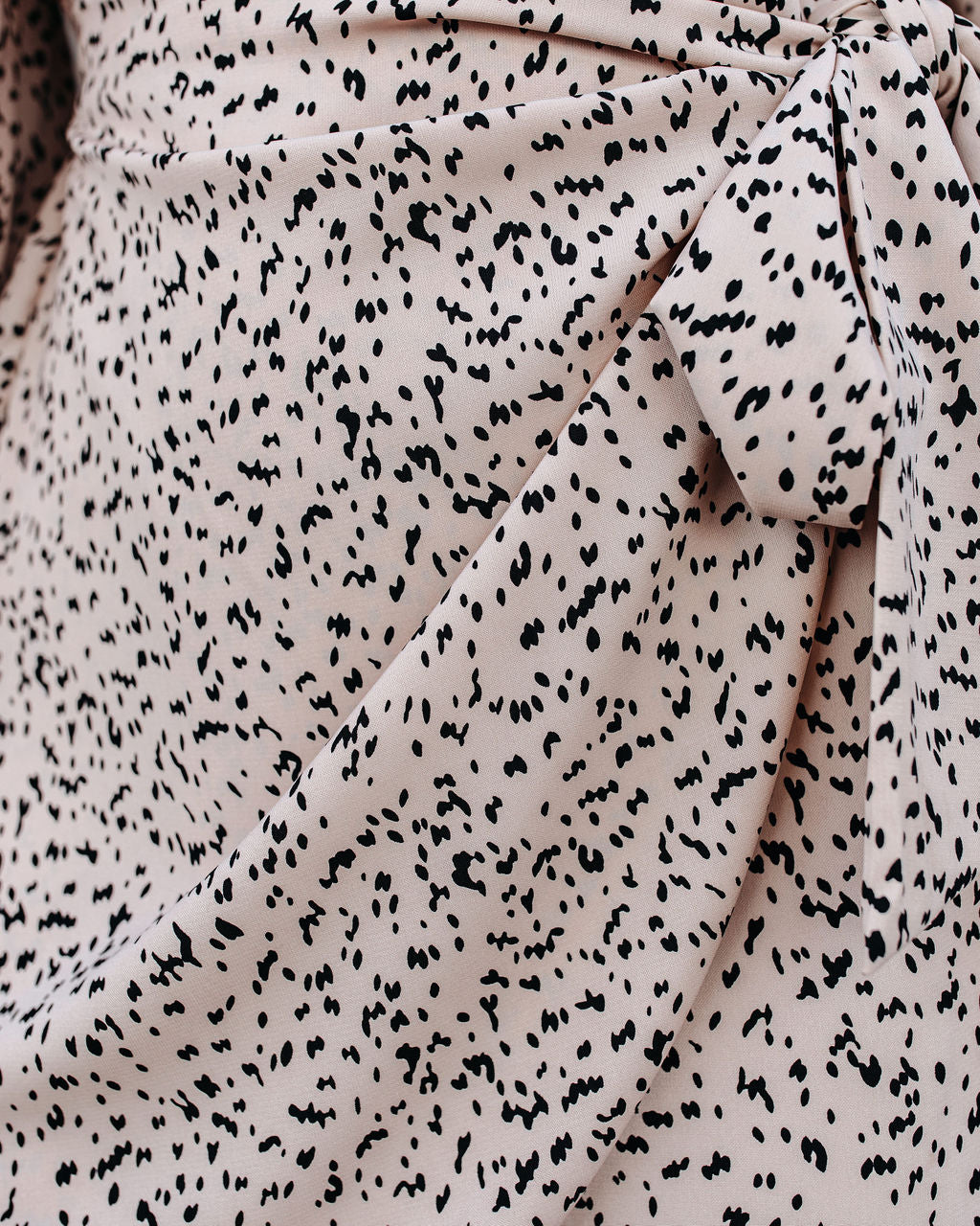 Keeper Printed Tie Dress Beige