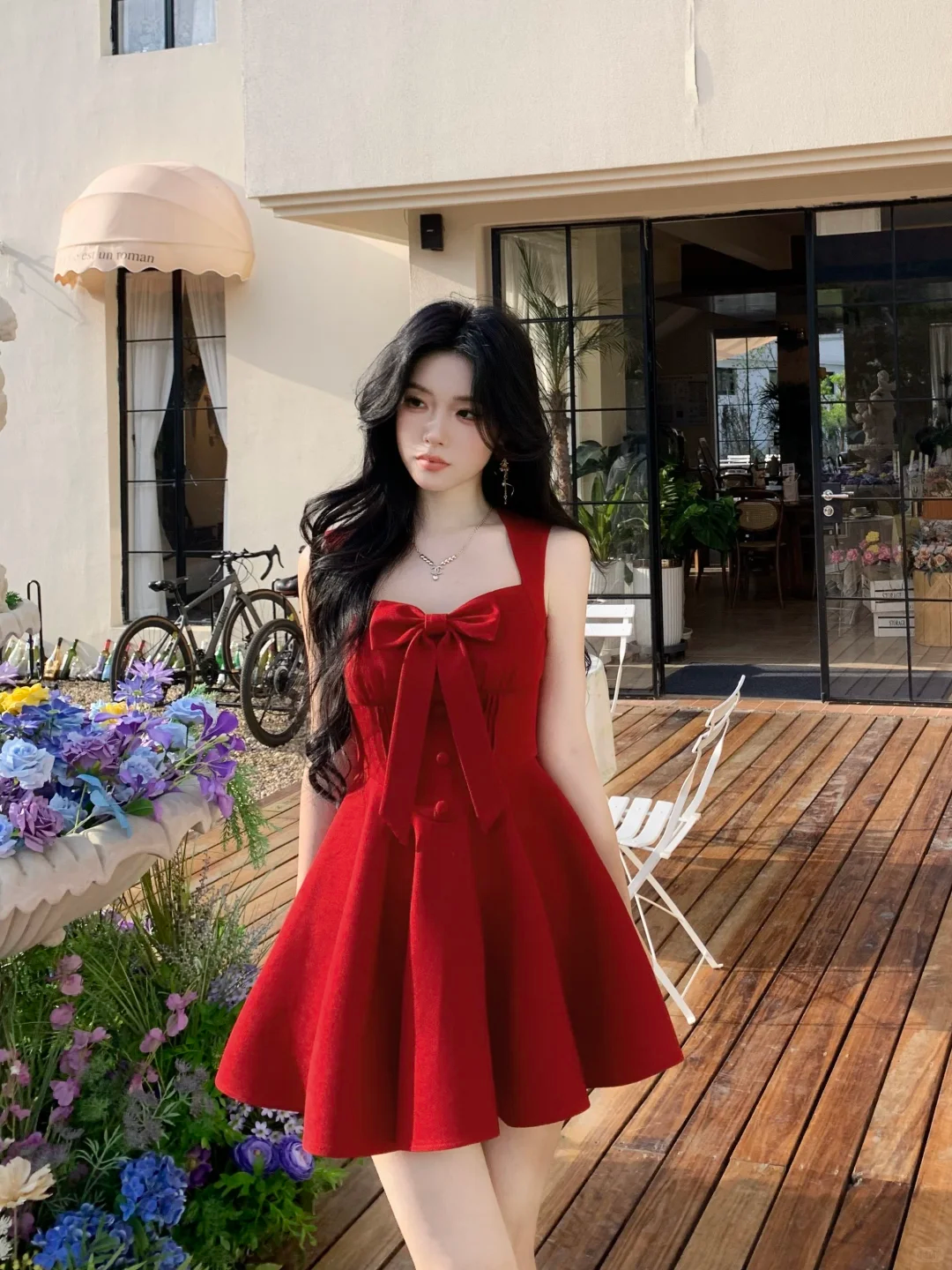 Vintage Red Satin A-Line Short Birthday Outfits 7th Grade Homecoming Dress - View 6 | FashionDia