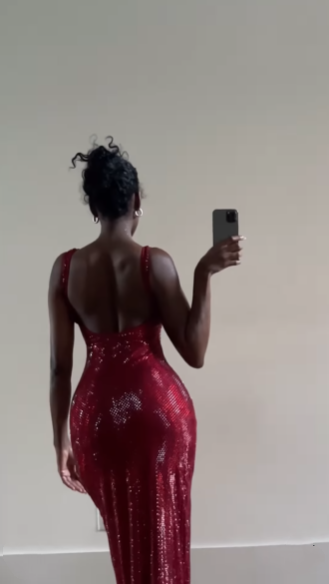 Sexy Burgundy Sequin Sheath Evening Dress Long Party Dress