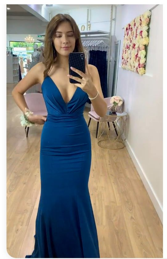 Charming V Neck Mermaid Long Prom Dress