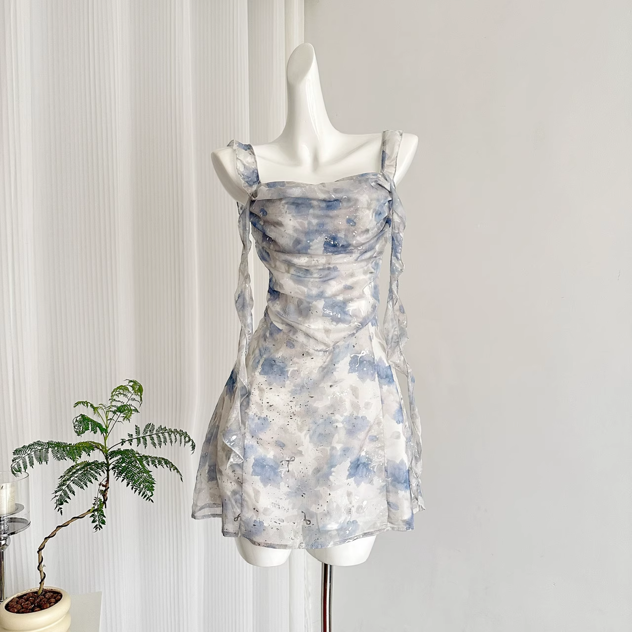 Classy Floral A Line Short Party Dress Vacation Dress