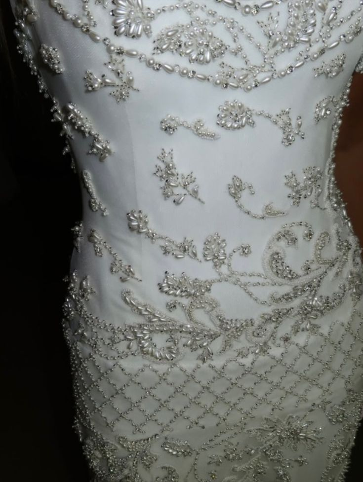Elegant Spaghetti Straps Satin Tulle Beaded Long Party Dress Evening Dress - View 4 | FashionDia
