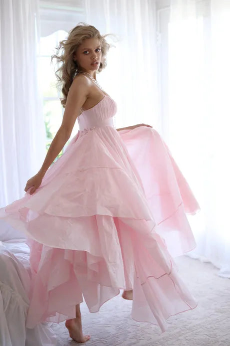 Baby Pink Prom Dresses For Pregnant A Line Party Gowns Party Dress Graduation Celebrity Formal Occasion Gown