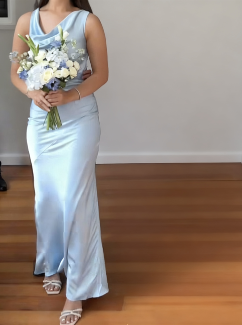Sweet Sleeveless Satin Mermaid Prom Dress Formal Bridesmaid Dress - View 4 | FashionDia