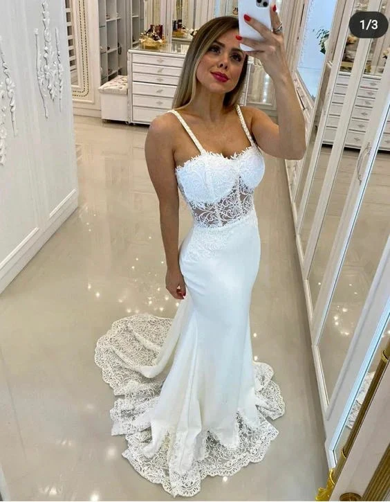 Sexy White Mermaid Wedding Dress,White Bridal Dress (ZD13689)