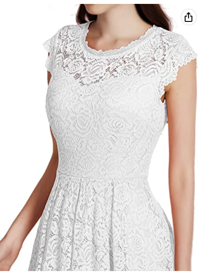 Women's Vintage Floral Lace Cocktail Dress Homecoming Dress - View 3 | FashionDia