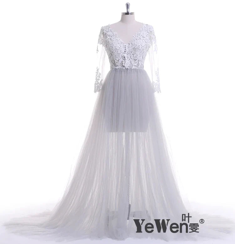 Lace Maternity Dress PhotoShoot Long Pregnancy Shoot Dresses Elegence Maxi Gown Baby Shower - View 7 | VelvetHem