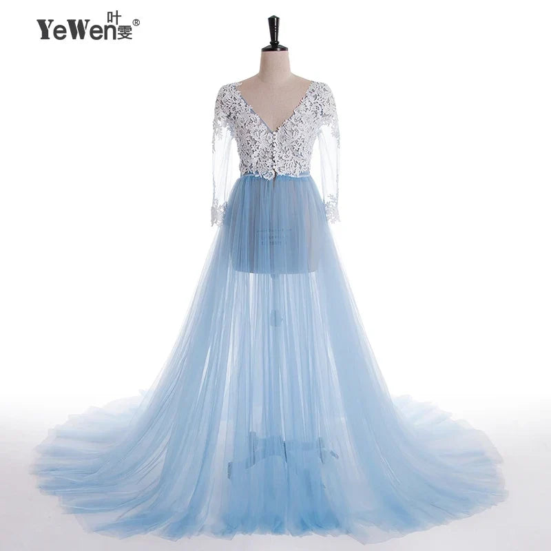 Lace Maternity Dress PhotoShoot Long Pregnancy Shoot Dresses Elegence Maxi Gown Baby Shower - View 13 | VelvetHem