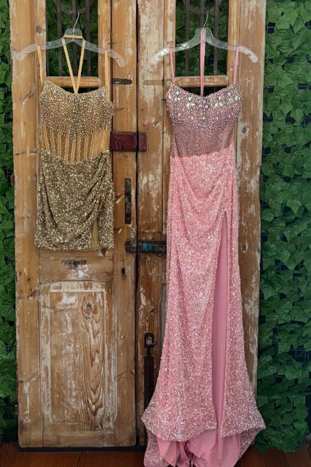 Lavender Prom Dress Mermaid Strapless Long Formal Dress With Slit