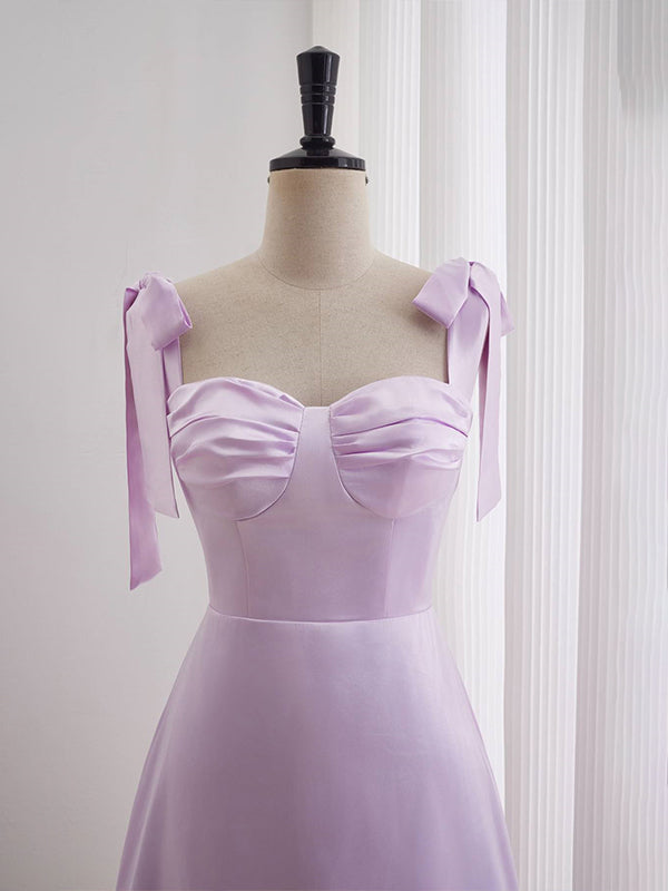 A-line Bow Tie Ruched Short Homecoming Dress