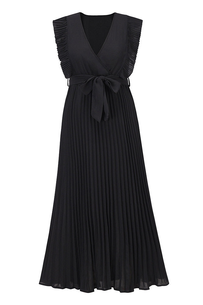 Lilac A-Line Sleeveless V-Neck Maxi Dress - Fashionpara