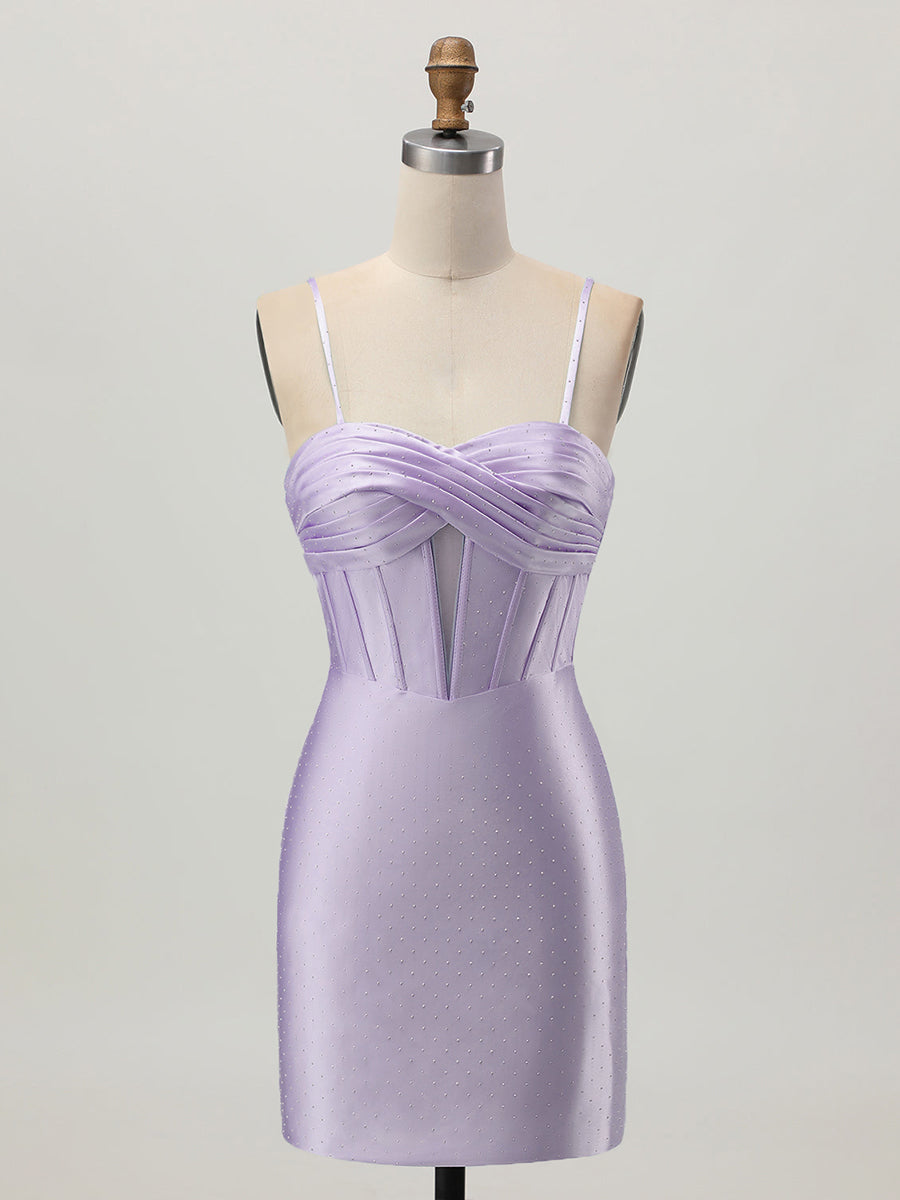 Bodycon Corset Cut Out Short Homecoming Dress with Beading - FashionDia
