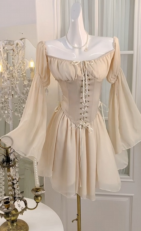 Long Sleeves A-Line Chiffon Homecoming Dress Short Birthday Dress