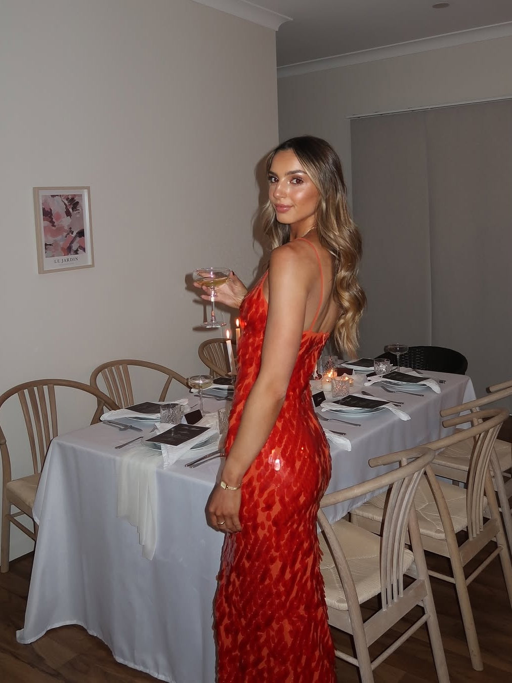 Luxurious Mermaid Spaghetti Straps Red Sequins Long Prom Dress