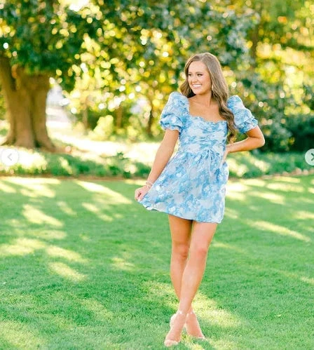 Retro Style Floral A-line Short Homecoming Dress Summer Outfit Dress (ZD11818)