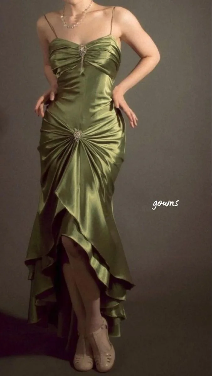 Sexy Spaghetti Straps Prom Gown Burgundy Mermaid Party Dress - View 2 | FashionDia