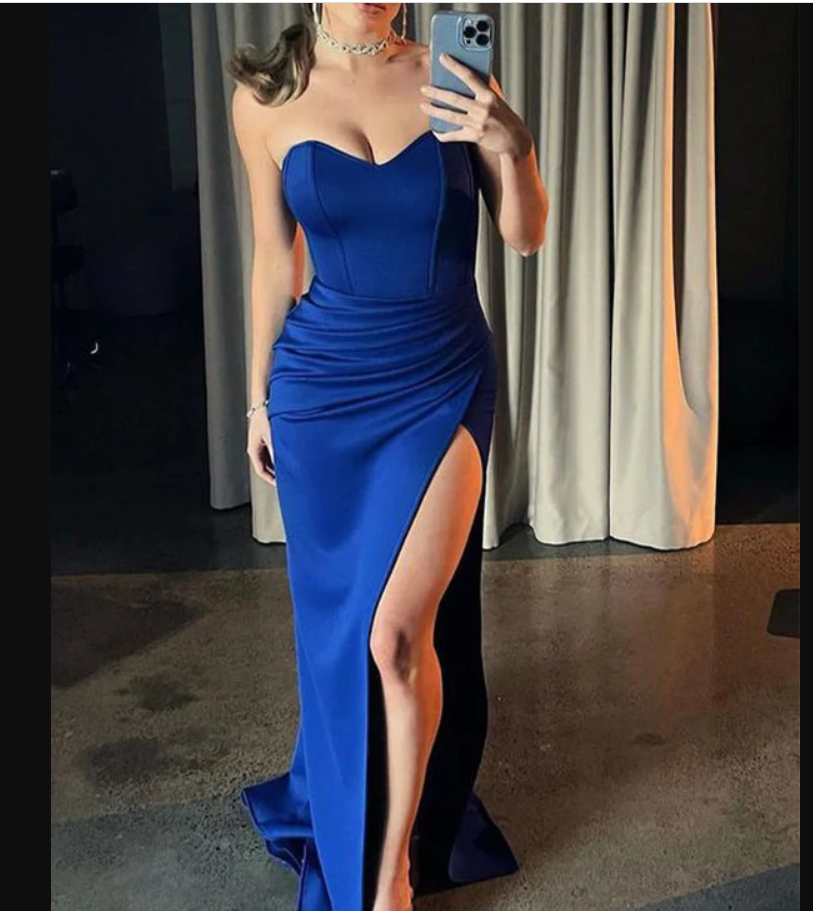 Mermaid Popular Royal Blue Elegant Evening Modest Long Prom Dresses