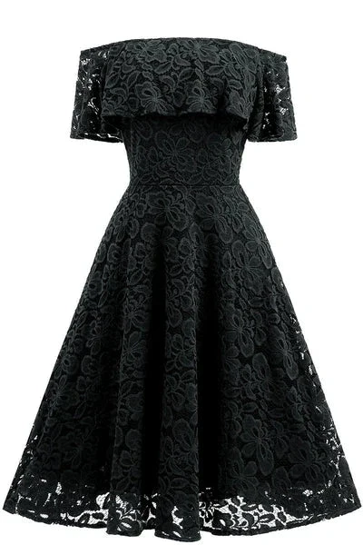 Dark Navy Lace A-line Homecoming Dress Y1160 by simplepromdress