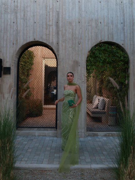 Gorgeous Strapless Apple Green Sequin Long Prom Dress Party Gown With Ribbon - View 8 | FashionDia
