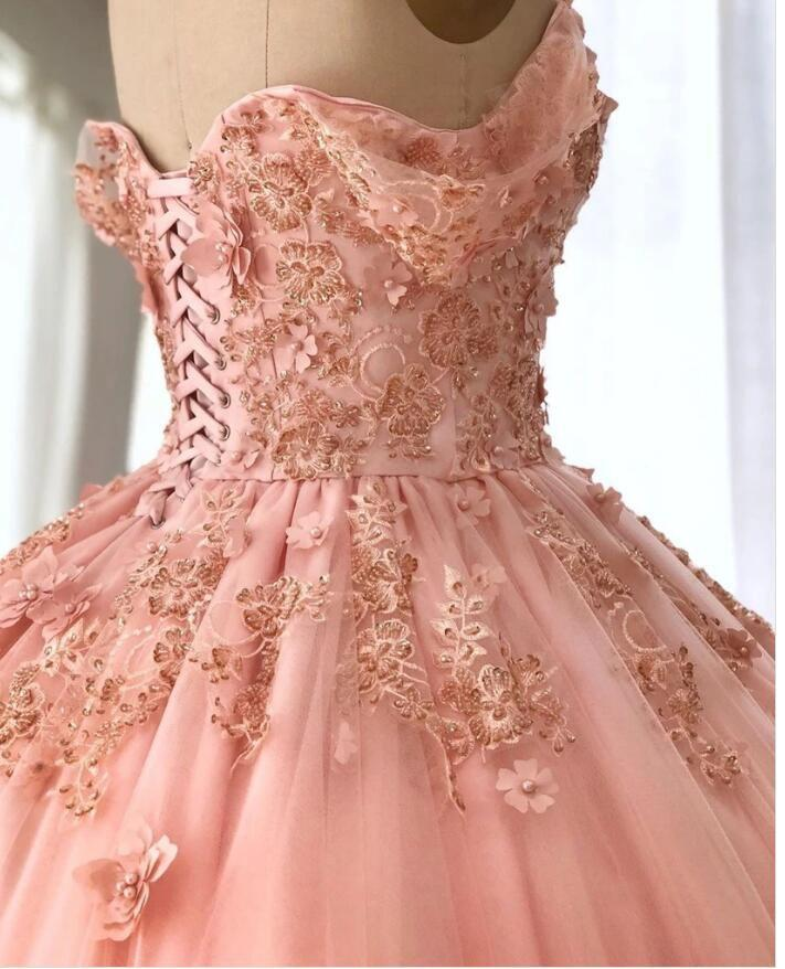 Dusty Blue Lace Quinceanera Dresses Ball Gowns Sweet 16 Dress - View 6 | FashionDia