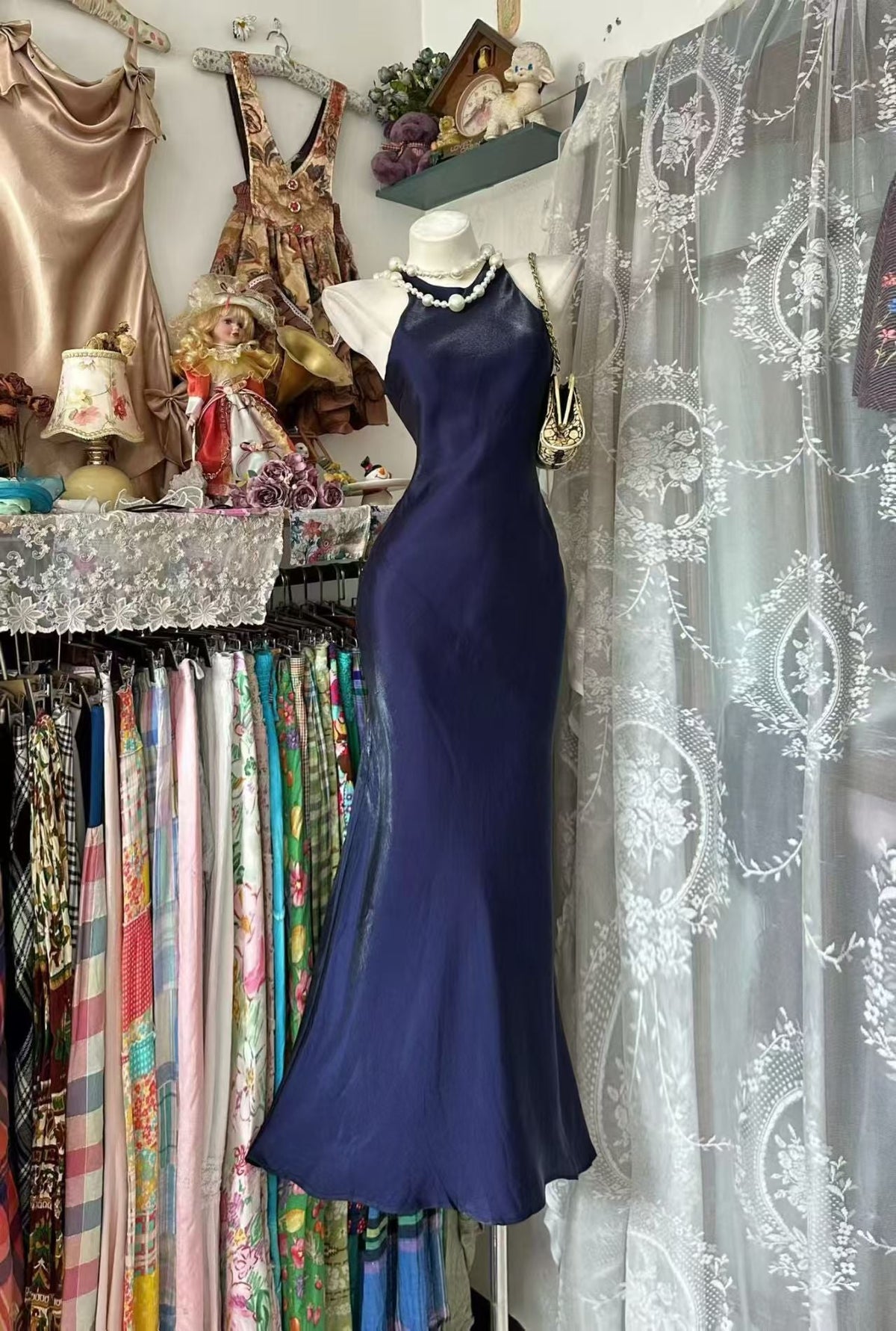 Mermaid Navy Blue Formal Evening Dress Birthday Dress