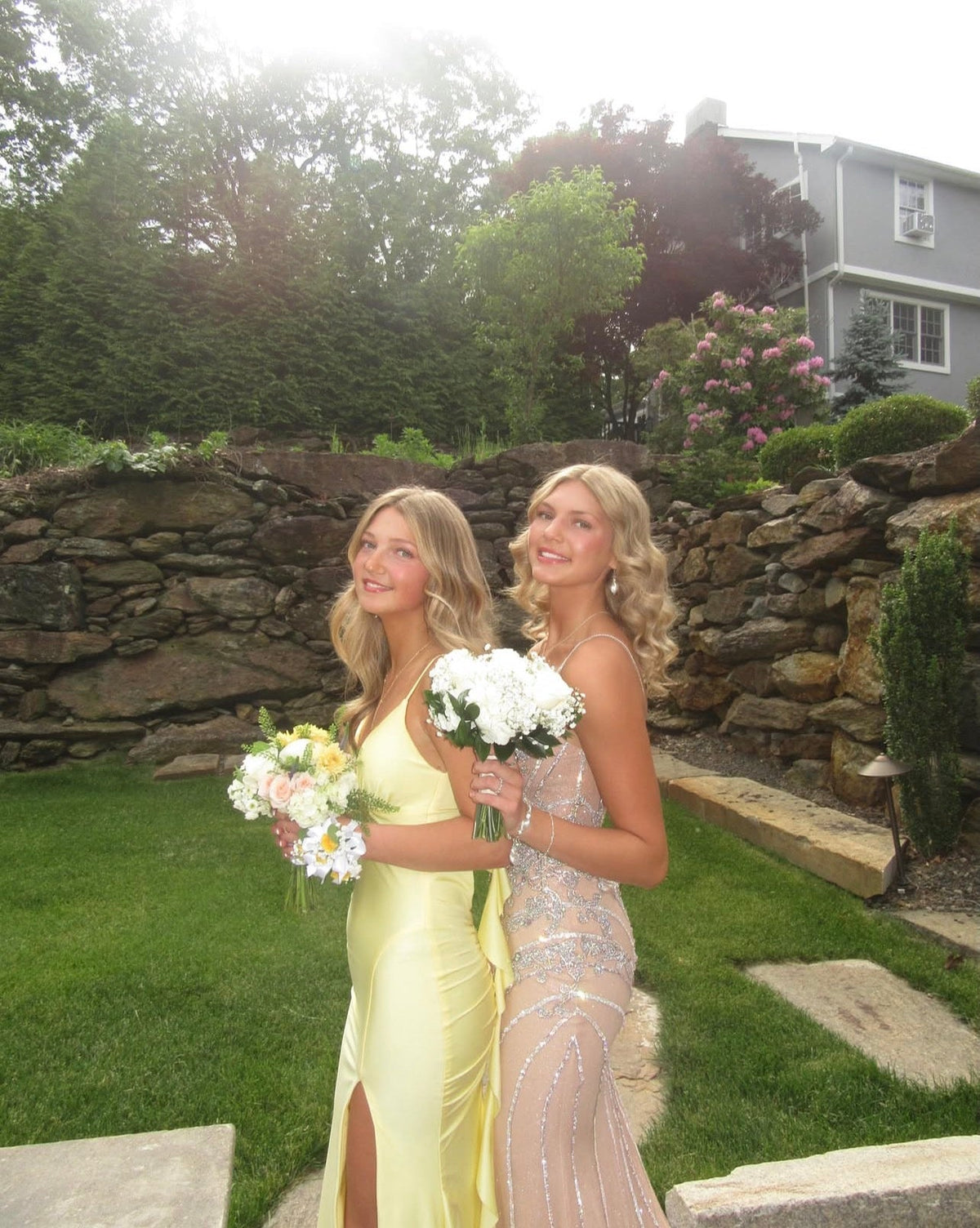 Mermaid Open Back Yellow Satin Prom Dress With Ruffle Straps