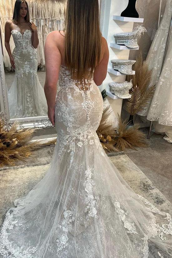 Mermaid Sweetheart Lace Appliques Elegant Wedding Dresses (ZD16152)