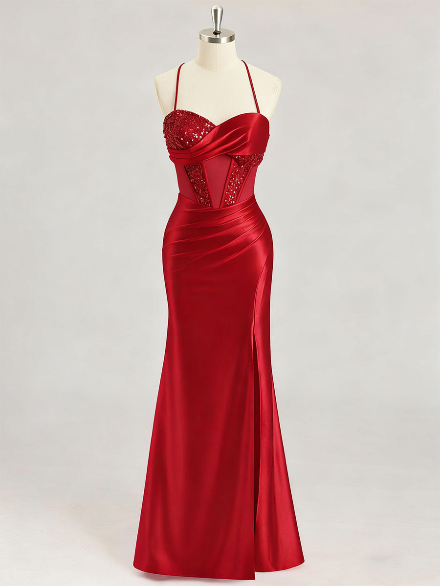 Mermaid Sweetheart Long Prom Dresses with Beading
