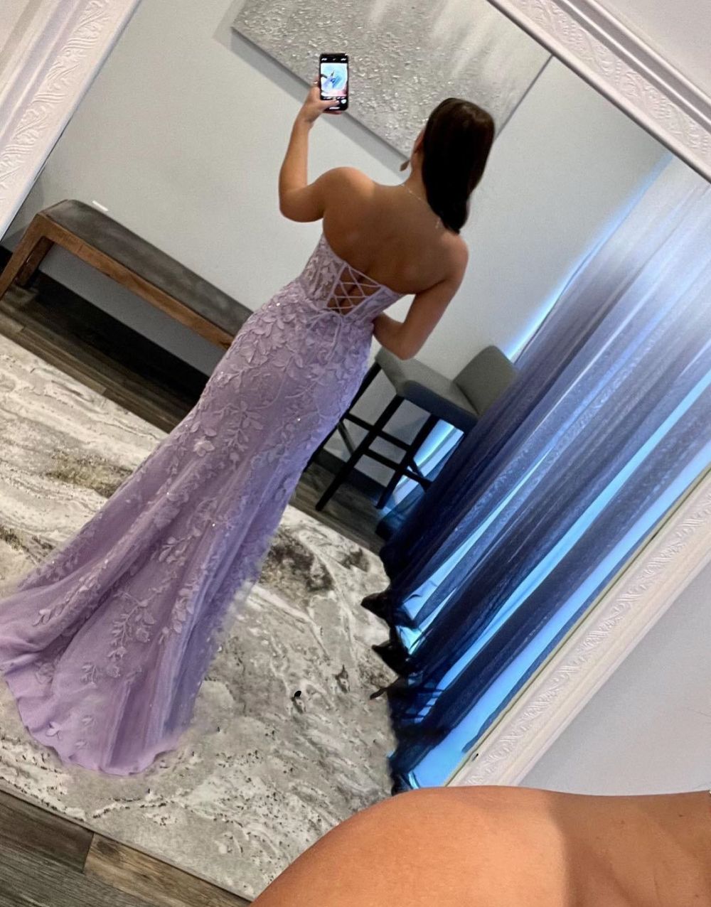 Mermaid Sweetheart Prom Dress With Appliques - View 3 | FashionDia