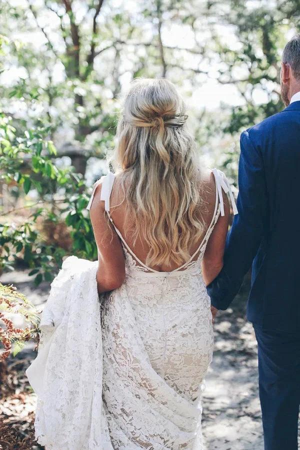 Mermaid V-neck Lace Wedding Dress With Sweep Train (ZD16133)