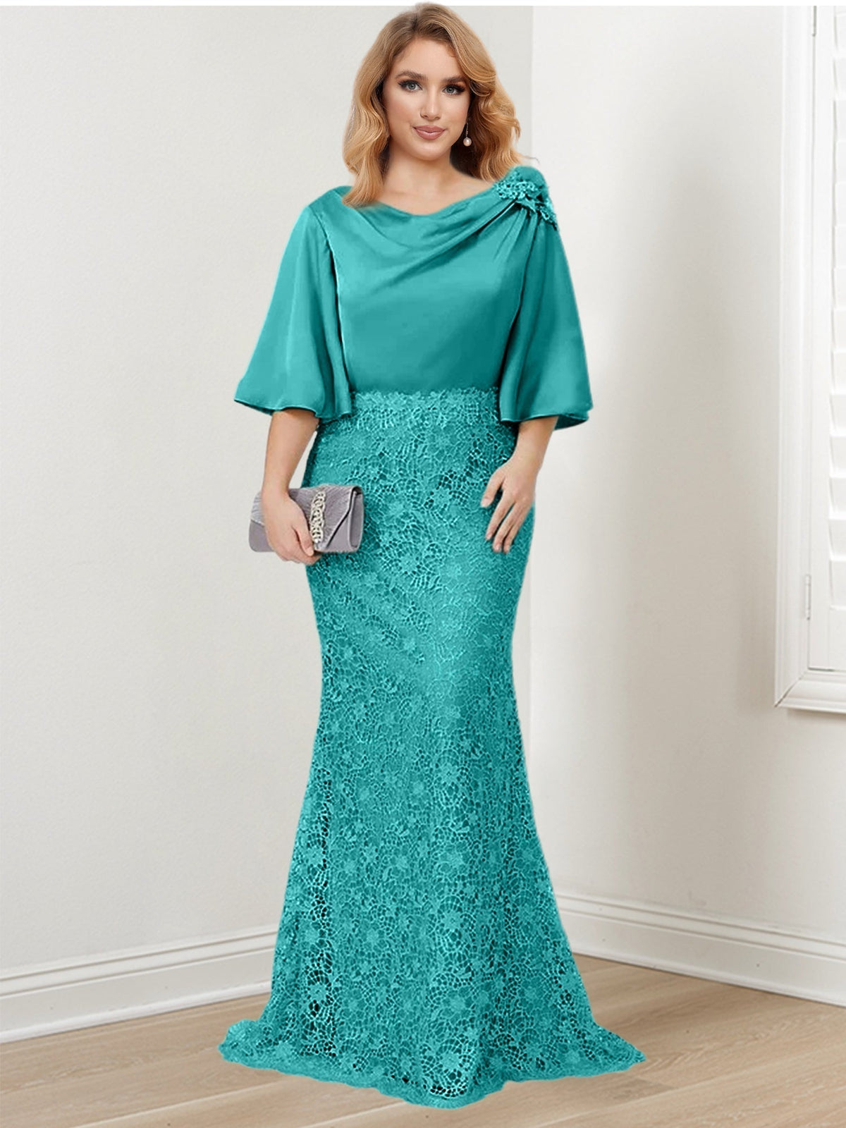 Mother of the Bride Trumpet Mermaid Dress Featuring Applique