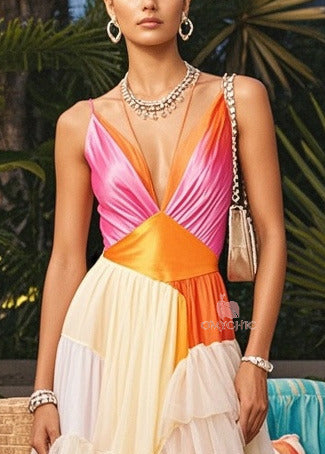 Multicolored Patchwork Tulle Sundress Exra Large Hem Summer