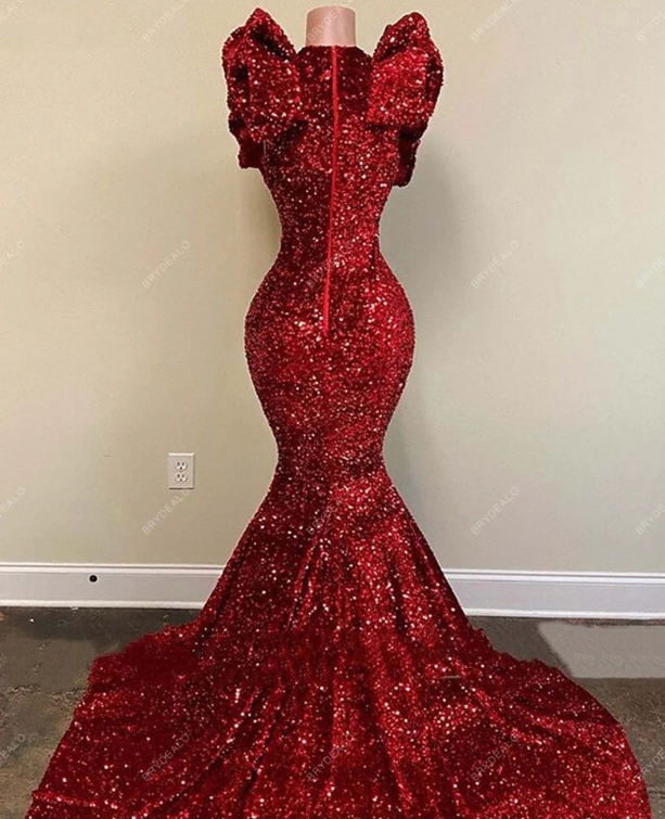 red prom dresses, deep V-Neck prom dresses, mermaid evening dresses, cheap evening dress, red prom dresses, sparkly evening dress,new arrival evening - View 2 | FashionDia