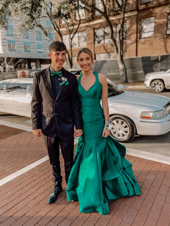 Sexy Green Mermaid Long Backless Prom Dresses